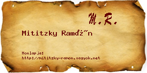 Mititzky Ramón névjegykártya